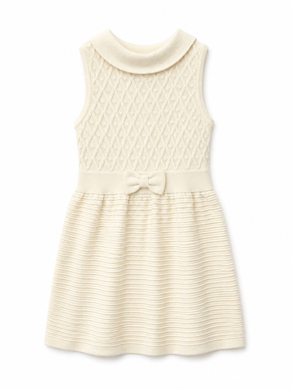 Janie and Jack Cream Patterned Sweater Dress